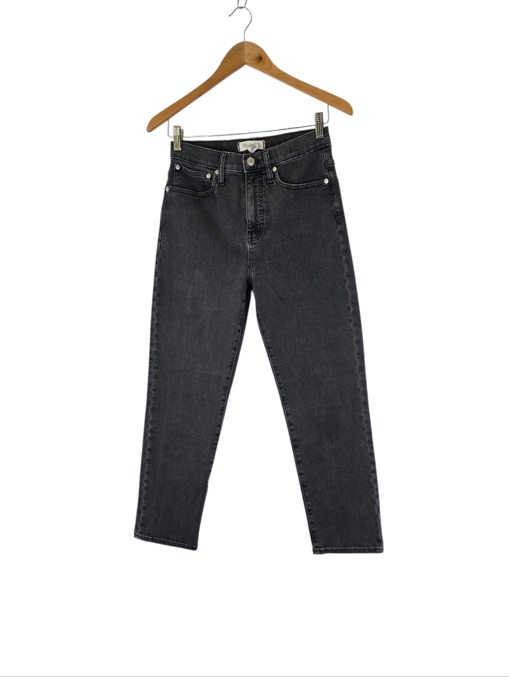 Madewell Women's Size 25 Classic Straight Jean Black Wash Denim High Rise Slim